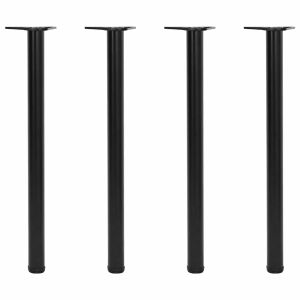 vidaXL 4 pernas de mesa ajustáveis ​​em altura, pretas, 870 mm