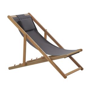 Cadeira de praia dobrável avellino madeira de acácia cinzento