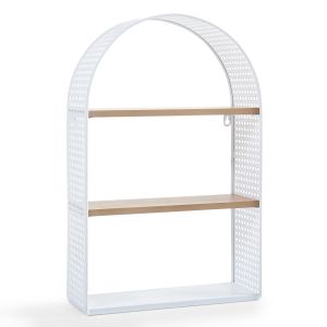Estante de parede jäller 3 prateleiras metal 53x35x14 cm branco [en.casa]