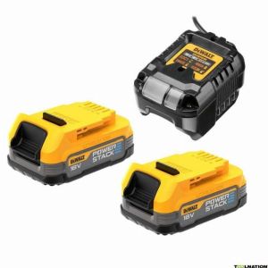 Pacote 2 baterias powerstack xr 18v Dewalt 1.7ah li-ion + carregador - dcb1