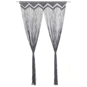 Cortina macramé 140x240 cm aLGodão antracite