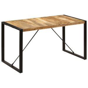 Mesa de jantar 140x70x75 cm madeira de mangueira maciça wf656692
