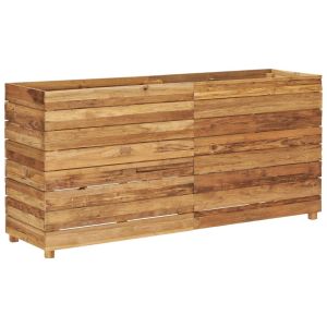 Arriate de teca reciclada y acero 150x40x72 cm