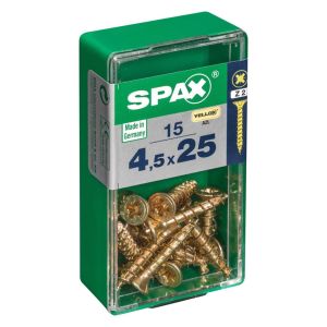 Vis - spax - tête fresada - diam. 4.5 mm - long. 25 mm - lote de 15