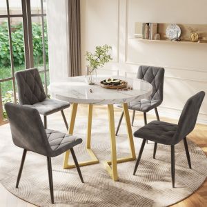 Mesa de jantar redonda mdf branco 75x80x80cm