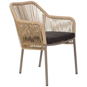 Cadeira em vime castanho bege, 56x66x80h cm
