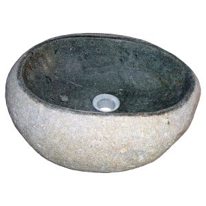 Ondee - lavatório riva - 30cm - cinzento - pedra do rio - sem transbordo