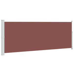 Toldo lateral retrátil para pátio 180x500 cm castanho