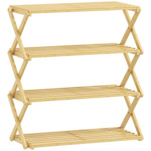 Sapateira dobrável 60x29x67 cm bambu color marrón Homcom