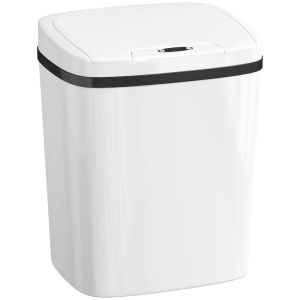 Balde de lixo automático 27,6x21,4x33,5 cm pp, abs color blanco Homcom