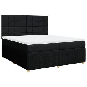 vidaXL cama box spring con colchón tela negro 200x200 cm
