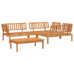 vidaXL set de sofás de palets de jardín 4 pzas madera maciza de acacia