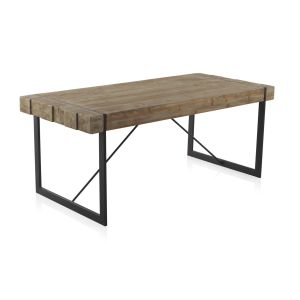 Mesa de madeira com pés de metal, 200x90cm