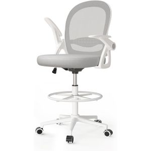 Rattantree cadeira de escritório ergonómica com apoio para os pés, cinzenta