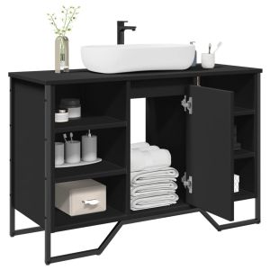 Móvel para lavatório 91x35x60 cm derivados de madeira preto