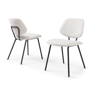 Conjunto de 2 cadeiras de jantar köma tecido 78x49x55 cm bege [en.casa]