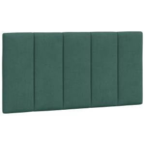 vidaXL cabecero de cama acolchado terciopelo verde oscuro 100 cm