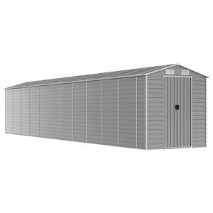 Abrigo de jardim 191x980x198 cm aço galvanizado cinzento-claro