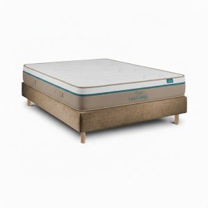 Leafsleep conjunto spring visco com colchão e sommier taupe 190x90 cm