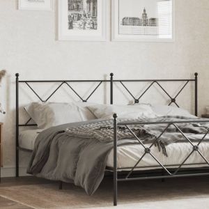 Cabeceira de cama 180 cm metal preto ptob5890