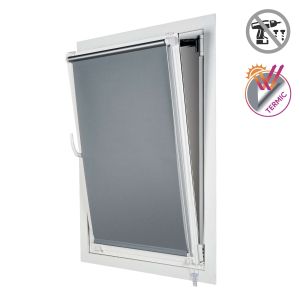 Estores opaco easyfix, estore de rolo instalação sem furar prata 45 x 180cm