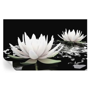 Papel de parede vinílico flores aquáticas 416x254 tulup