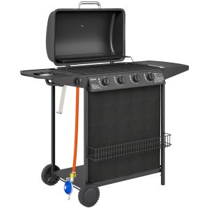 Barbecue a carvão 121x54x97 cm aço e abs Outsunny