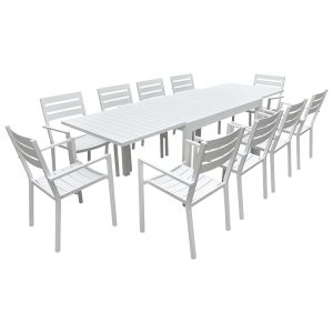 Móveis de jardim venezia 132/264cm em alumínio branco