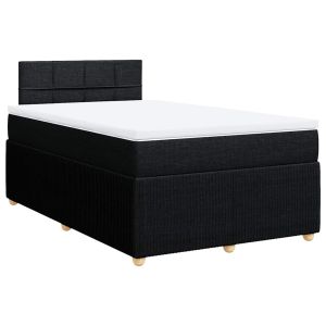 vidaXL cama box spring con colchón tela negro 120x190 cm