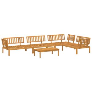 vidaXL set de sofás de palets de jardín 5 pzas madera maciza de acacia
