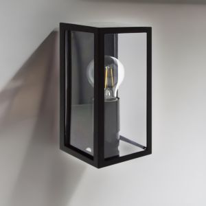 Cgc lighting luz de parede externa caixa preta lanterna ip44 E27