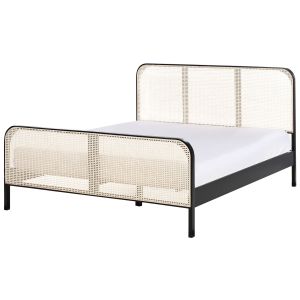 Cama madeira de pinho gonfaron 160 x 200 cm preto
