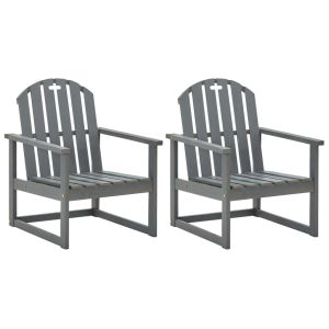Poltronas de jardim vidaxl 2 peças madeira de acácia maciça cinza