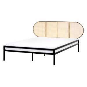 Cama rattan sintético boulin 140 x 200 cm preto