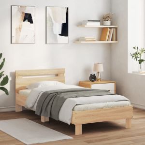 Cama sem colchão com cabeceira 90x200 cm carvalho sonoma pt2868