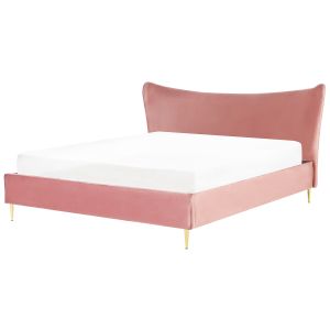 Cama veludo chaleix 180 x 200 cm rosa pêssego