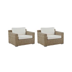 Conjunto de 2 poltronas de jardim ardea rattan castanho claro