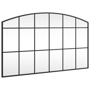 vidaXL espejo de pared arco de hierro negro 100x60 cm