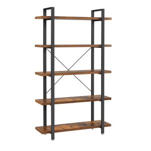Estante de armazenamento estilo industrial de 5 níveis, montagem fácil para