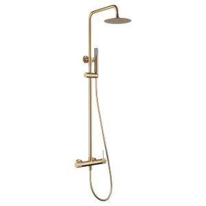 Conjunto chuveiro monocomando line ouro escovado-imex