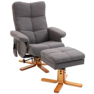 Poltrona de massagem 80x86x99 cm poliéster, madeira color gris Homcom