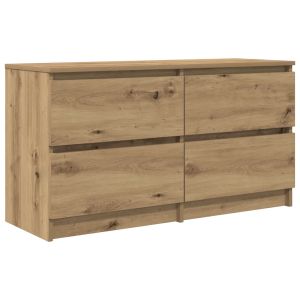 Móvel de tv - helloshop26 - 100 x 35 x 54 cm - carvalho artesanal - 4 gavet