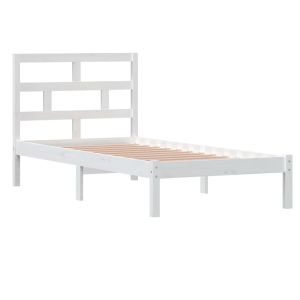 vidaXL estructura de cama individual de madera maciza blanco 90x190 cm