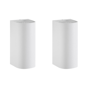 Conjunto de 2 candeeiros de parede LED para exterior lazaro branco