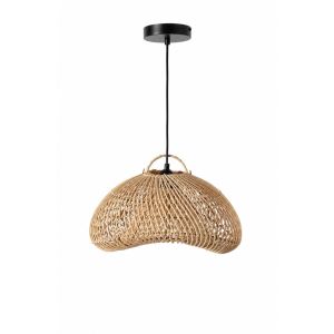 Candeeiro suspenso boho em rattan natural entrançado d40 cm E27