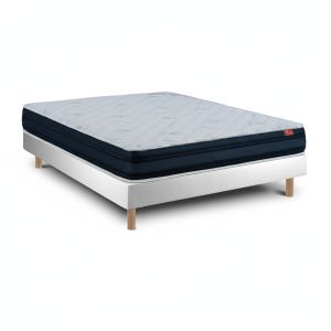 Conjunto viscoflex ortopédico 200x160 cm - sommier branco 52 cm