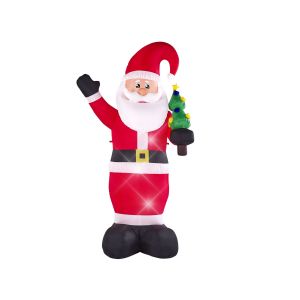 Decoración inflable de exterior LED ivalo papá noel 225 cm rojo