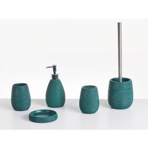 Conjunto de 5 acessórios para a casa de banho quilca azul esverdeado