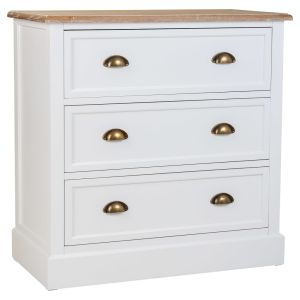Cômoda de madeira branca 80x40x80