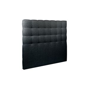 Cabeceira estofada de 140 cm - tecido bouclette preto - preto